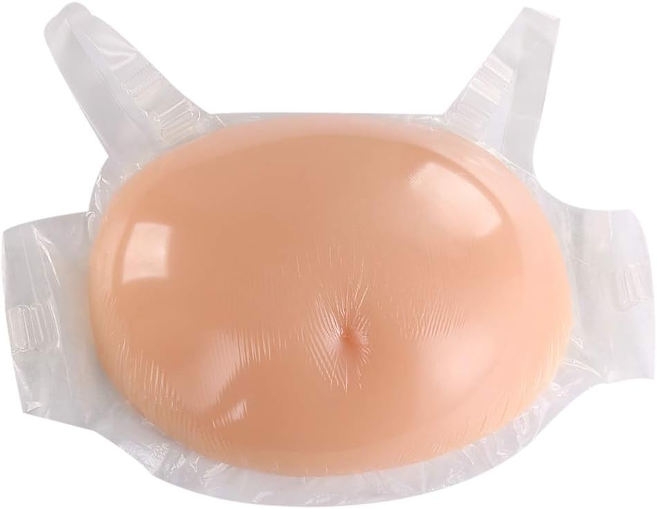 Amazon Com Qqa Fake Pregnancy Belly Soft Silica Gel Fake Belly Cosplay Film Props Shoulder Strap And Self Adhesive Xl Home Kitchen