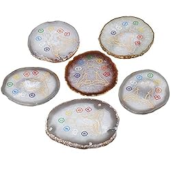 mookaitedecor Polished Agate Sliced Coasters for