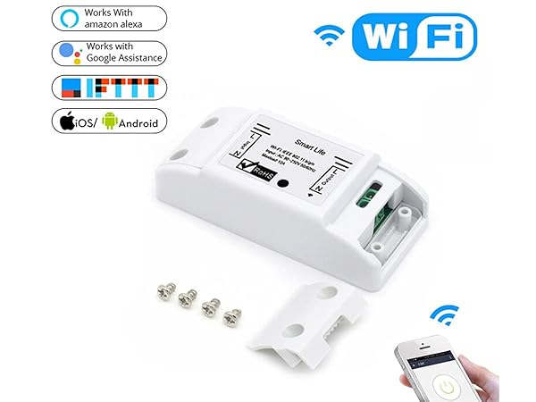 LEDLUX Interruptor inteligente WiFi 220 V 16 A 3500 W Smart Switch WiFi Compatible con Alexa y Google Home