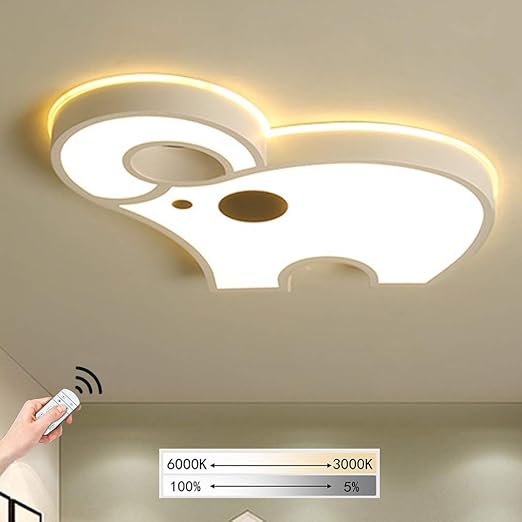 Kinderzimmerlampe Madche Jungen Deckenleuchte Schlafzimmer Led Deckenlampe Kinderlampe Kinderzimmer Lampe Dimmbare Fernbedienung Weiss Elefant Kinder Leuchte Innen Deko Decke Beleuchtung 52 45 5 Cm 24w Amazon De Beleuchtung