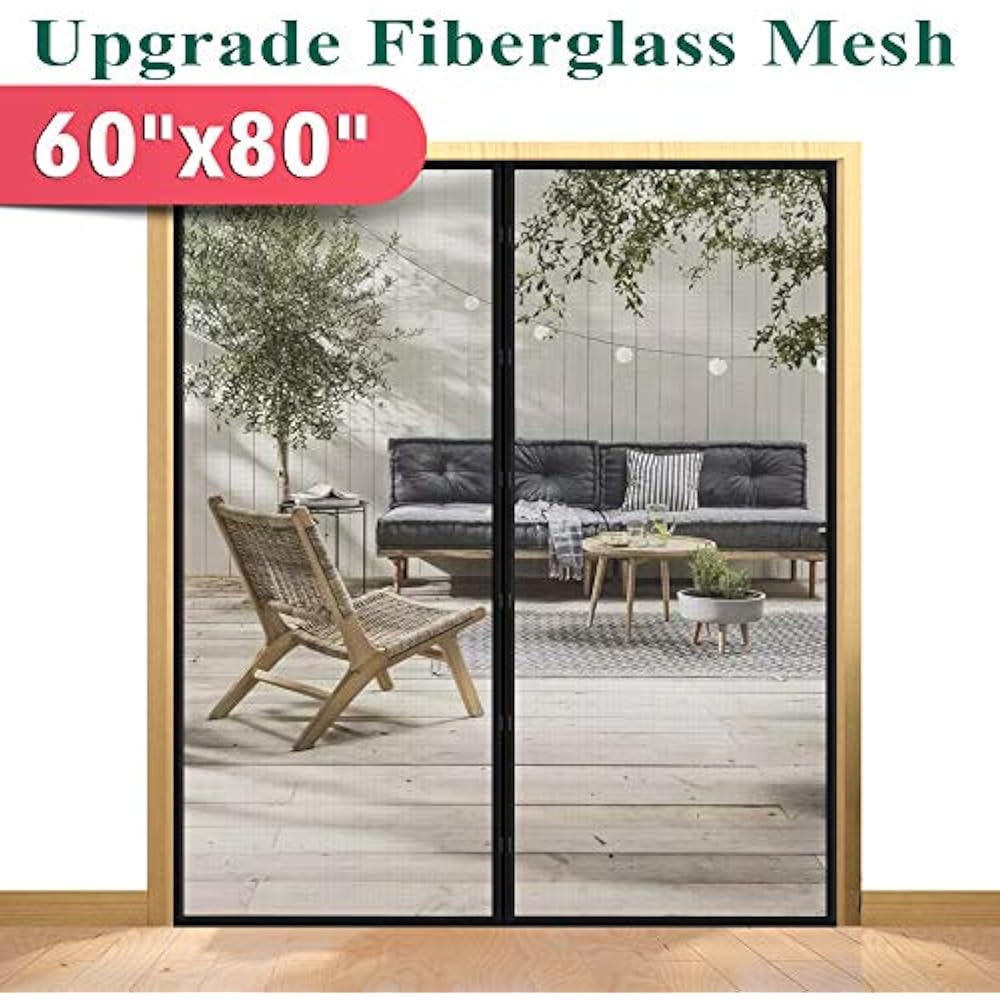 Upgraded 60 X80 Screen Door For French Door Fiberglass Mesh