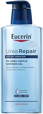 UreaRepair 5% Urea Sanftes Duschgel 400 ml, feuchtigkeitsspendendes Shower Gel reinigt und peelt trockene Haut, reinigende Hautpflege für Gesicht und Körper mit Urea und Panthenol