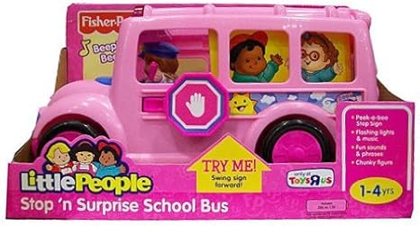 little people pink school bus