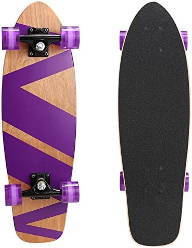 Fast 27 Inch Cruiser Skateboard Complete Skateboard Maple Wood Longboard Christmas Gift For Kids and Adult (US STOCK) (Purple)