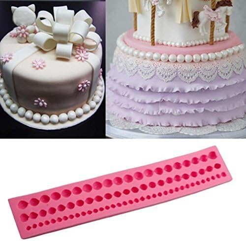 Cake Mould Rawdah Cake Silicone Tool Decor DIY Pearl String Paste Bead Clay Mold Fondant (random)