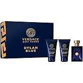 Versace Dylan Blue 3 Pieces Gift Set for Men, (Eau de Toilette Spray + After Shave Balm + Ounce Bath & Shower Gel) 1.7 Ounce Each