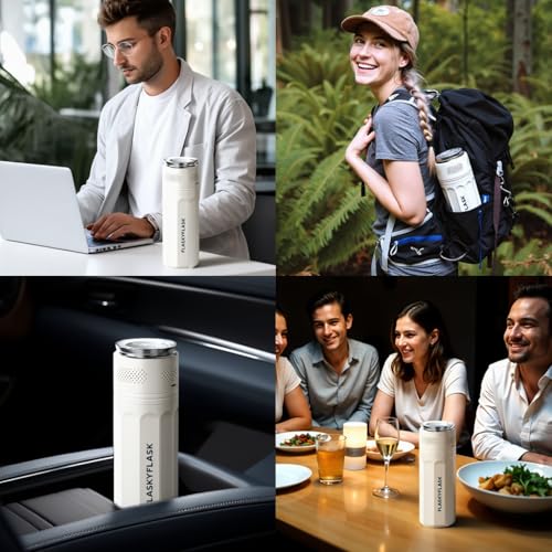 Flaskyflask Glacière à Insuline de Voyage USB - Réfrigérateur Médical Portable avec Contrôle Intelligent 2-8℃ (Blanc)