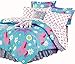 Girls Turquoise Blue & Pink Pony Horse Comforter Set W/Sheets (Bed in a Bag) (Twin Size)