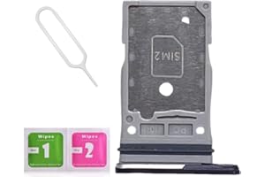 LNONLS Dual SIM Card Tray Slot Holder Replacement for Samsung Galaxy S23 Ultra 5G S918U S918B with Sim Card Tray Open Eject Pin and SD Card Tray (Phantom Black)