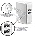Csync SmartIN Technology 4.8A 24W Dual USB Wall Charger with Foldable Plug for Smartphones, White