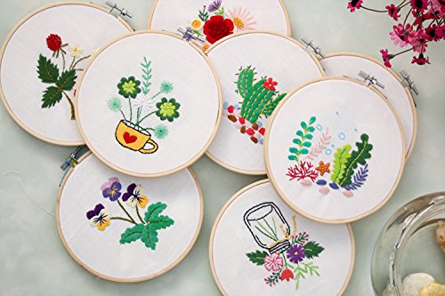 Cross Stitch Stamped Embroidery Kit - Eafior DIY Beginner Counted Starter Cross Stitch Kit for Art Craft Handy Sewing Including Color Pattern Embroidery Cloth,Embroidery Hoop,Color Threads,Tools Kit - Thumbnail 7
