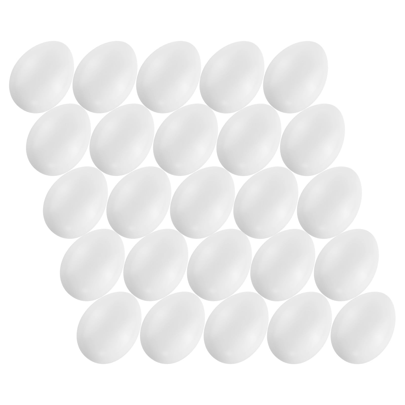 MCE-Commerce A636025-1 Plastic Eggs 6 cm Pack of 25 for Crafts and Decorating at Easter, White
