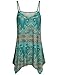 Miusey Womens Handkerchief Hem Flowy Top Casual Summer Spaghetti Strap Asymmetrical Sleeveless Camisoles Tank Loose Fit Office Wear to Work Going Out Dressy A Line Beach Wear Flare Tunic Green M