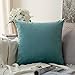 MIULEE Velvet Soft Soild Decorative Square Throw Pillow Cover Cushion Case for Sofa Bedroom Car 24 x 24 Inch 60 x 60 Cm Aqua Green