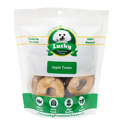 Lucky Premium Treats Natural Apple Ring Dog Treats Made in The USA Only