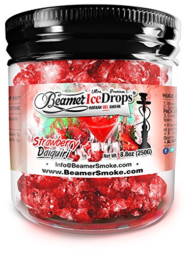 StrawBerry Daiquiri 250G Ultra Premium Beamer Ice Drops Hookah Shisha Smoking Gel. Each bowl lasts 2-4 Hours! USA Made, Huge Clouds, Amazing Taste! Better Taste & Clouds than Tobacco!
