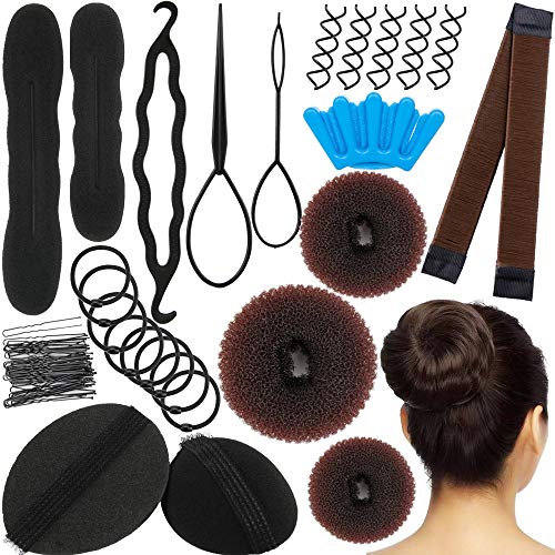 Augshy 47 Pcs Brown Magic Donut Hair Bun Maker Kit Buy Online In