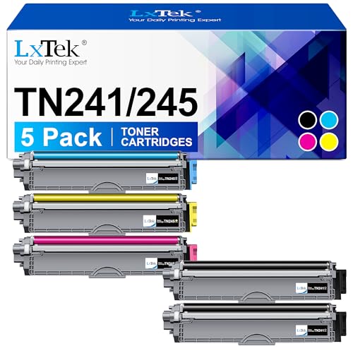 LxTek Toner Cartridges 5 Pieces Compatible with Brother TN-241 TN-245 TN-242 TN-246 for Brother MFC-9332CDW DCP-9022CDW HL-3142CW MFC-9142CDN HL-3152CDW MFC-9140CDN MFC-9342CDW DCP-9017CDW 9020CDW HL-3140CW
