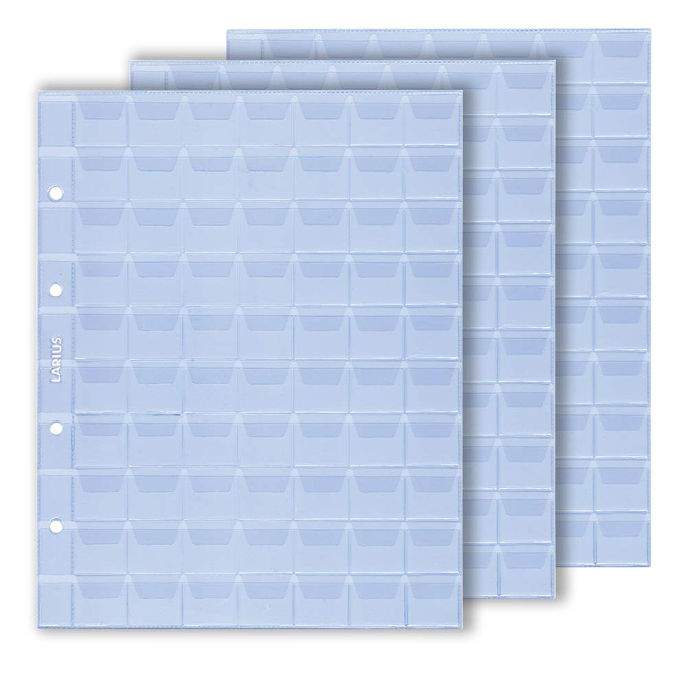 Coin Collecting Sheets - Variable Pockets Pages - Coin Collection Holders Sets (70 Pockets up to Ø18mm, 10 Sheets)
