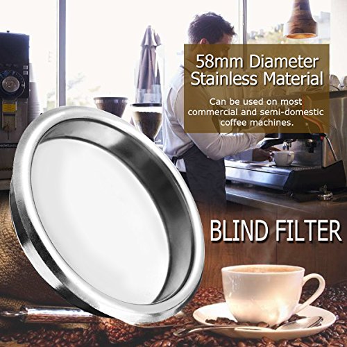 HAPYLY 58mm Metal Blind Filter for Espresso Coffee Machine Maker Back Flush Insert Basket