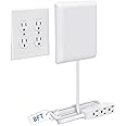 Sleek Socket Outlet & Plug Concealer for Wall Outlet with Cord Concealer Kit, 8-Foot Flat Extension Cord with Multi Outlets Power Strip, Ideal for Home Offices