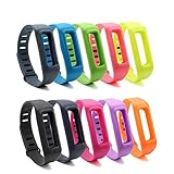 Cute Silicone Replacement Wristband Bracelet Bundle/ Wireless Activity Plus Sleep Tracker Accessory Band with Safety Clasp for Fitbit One (10 Colors Pack)