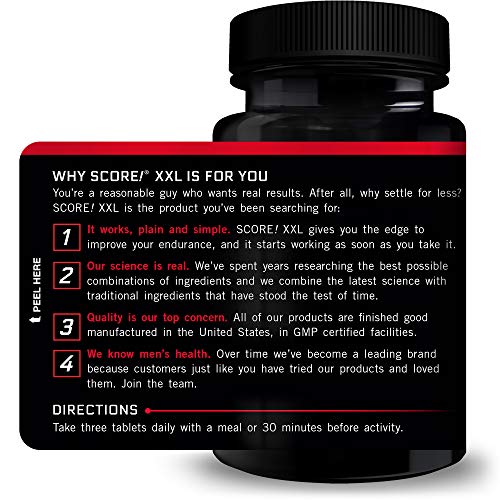 Score! XXL, 3Pack, Nitric Oxide Booster Supplement for Men with L