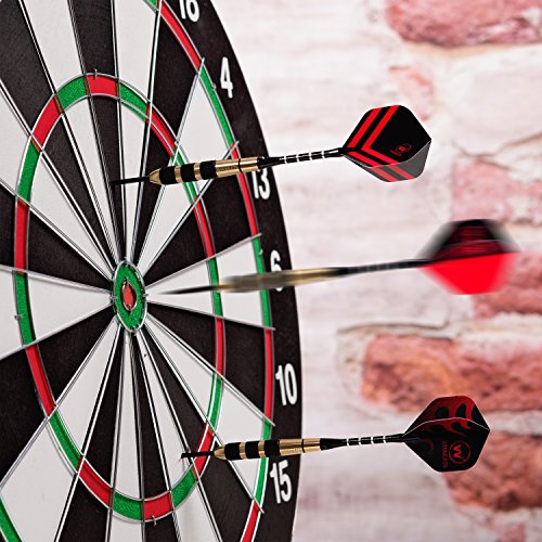Whimlets Professional Darts Set-6 Steel Tip Darts with Black Aluminium Shafts and 9 Standard Flights+Dart Sharpener+Free eBook+Premium Case, 20 Grams Brass Darts-Perfect for All Levels