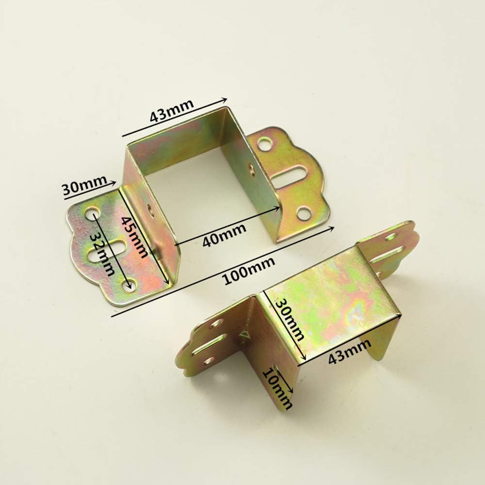 Bed Rail Brackets, Metal Bracket Bed Hinge, 40 mm Square Bracket, Furniture Accessories for Fixed Beds (2 Pieces) - Image 3