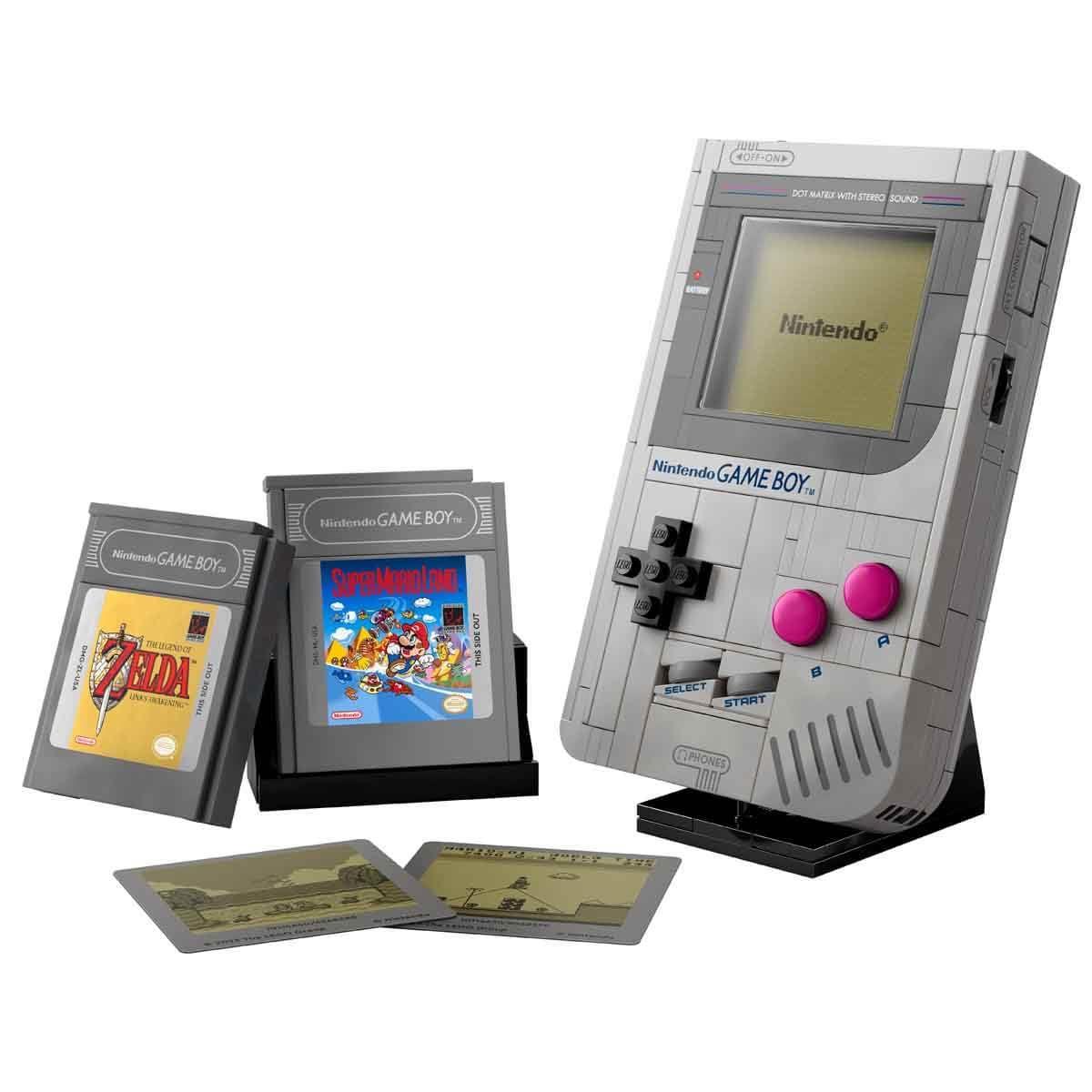 LEGO Super Mario Game Boy - Modellbau für Erwachsene - Nintendo Modell mit 2 Spielmodulen inkl. Zelda sowie Ständer - Retro Geschenk für Gaming Fans - 72046 4