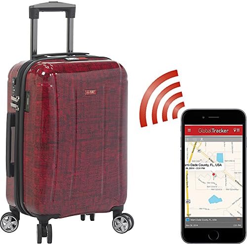 Smart Tech Case Hardside 23" Spinner Luggage, Red, One Size