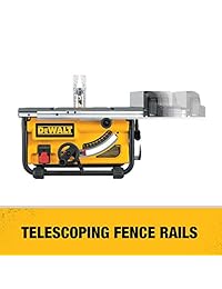 Dewalt DW745 Sierras de mesa de trabajo de 10 pulgadas con capacidad de rasgado de 20 pulgadas, 120 V