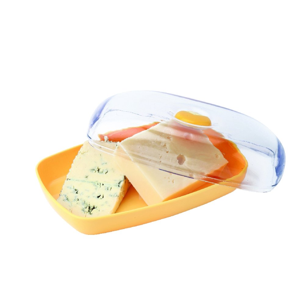 Joie Fresh Flip Cheese Saver Pod – Airtight Reusable Cheese Storage Container for Fridge, BPA-Free & Dishwasher Safe, Yellow