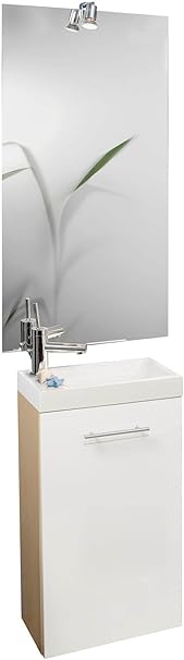FACKELMANN 08451 4-TLG Active Gäste-WC-Set Shiny, Waschbecken inkl