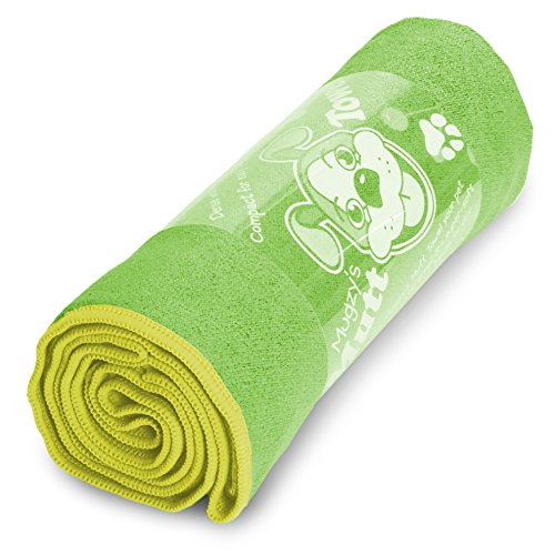 YogaRat Mugzy's Mutt Towel: Textured 100% Microfiber pet Towel absorbs tons of Water and Won't Trap Fur. It's Super-Thin and Light, Making it Easy to Dry Your Doggie After Bath time. 28" x 50"