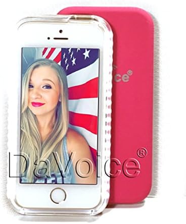 iPhone 6 Light Up Case - iPhone 6 Selfie Case - Light Up iPhone 6 Case - 6s Selfie Flash Phone Case - iPhone 6 LED Case - Strobe Light - DaVoice (Hot Pink)