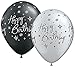 Happy Birthday Black, Gold and Silver Balloon Bundle