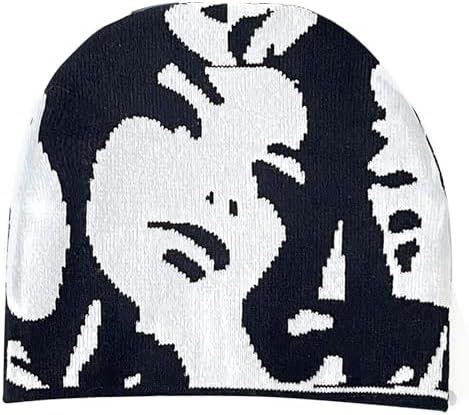 CORIRESHA Aesthetics Y2k Beanie Portrait Graphic Knitted Hat