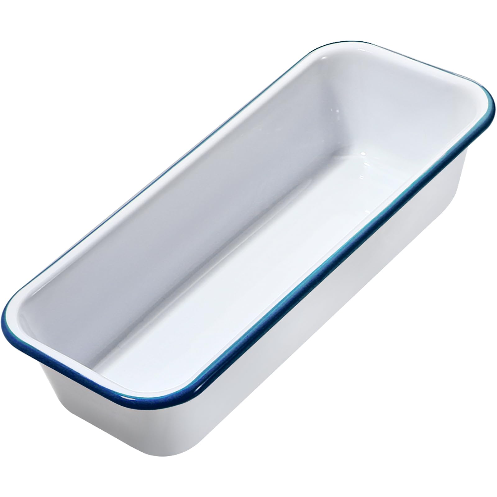 webake Enamel Loaf Tin Bread Pan Rectangular Baking Tin for Cakes, Toast Bread, 30 x 11 x 7 cm