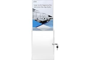 CIAOHER Large Acrylic Suggestion Box with Letter Size 8.5’’x11’’ Sigh Holder, Ballot Donation Box Money Storage Container for Voting, Charity, Ballot, Contest, Suggestions (Clear Acrylic)
