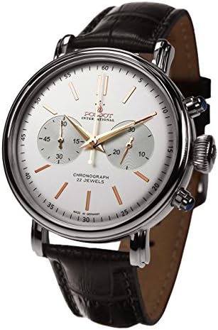 Poljot International "Classic" Mechanical Chronograph Russian Watch Black Leatherband