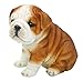 Hi-Line Sitting Bulldog Puppy Figurine,Brown/White, 6.5