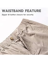 MaaMgic pantalones cortos casuales de algodón elástico de 7 pulgadas con cintura elástica, pantalones cortos híbridos de varios bolsillos para hombre