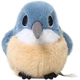 Puvxgur 4.3 Inch Blue Bird Stuffed Animal Plush Toy | Fluffy Chubby Round Songbird, Soft Stuffed Birds with Cute Beak, Mini Desk Decor, Birthday Gift for Kids, Bird Lovers