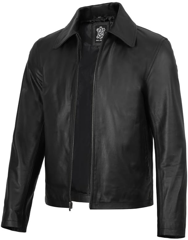 Decrum Black Leather Jacket Men - Men's Leather Jackets | [1103531