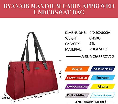 ECOSUSI Duffel Bag Women Overnight Weekender Bag 25L Nylon Carry On Bags Hospital Tote Bag Ladies Travel Bag with Trolley Sleeve, Shoe Bag, Wet Pocket 2 ECOSUSI Duffel Bag Women Overnight Weekender Bag 25L Nylon Carry On Bags Hospital Tote Bag Ladies Travel Bag with Trolley Sleeve, Shoe Bag, Wet Pocket