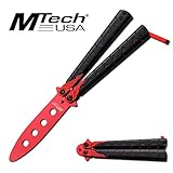 MTECH USA MT-872SL Butterfly Trainer-No Sharp Edge Dragon Balisong (Red)