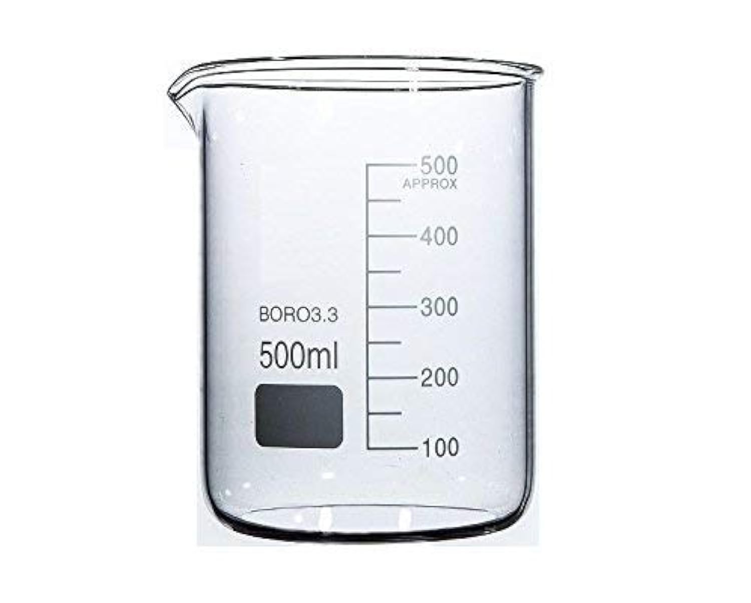 Rocwing Boro 3.3 Glass Graduated Measuring Beaker for Lab or Kitchen (500ml)