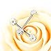 BODYA Pair Cute Double Enamel Spring Daisy Flower Nipple Barbell Ring Piercing Bar Stainless Steel 14G