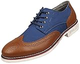 Kunsto Men's Leather Oxford Dress Shoes Lace Up